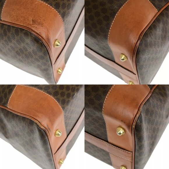 CELINE Logo Macadam Pattern Travel Hand Bag PVC Leather Brown GHW Italy 65YF574 - Picture 15 of 16